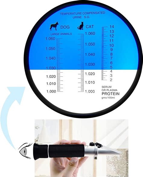 refractometer dog urine|urine refractometer scale.